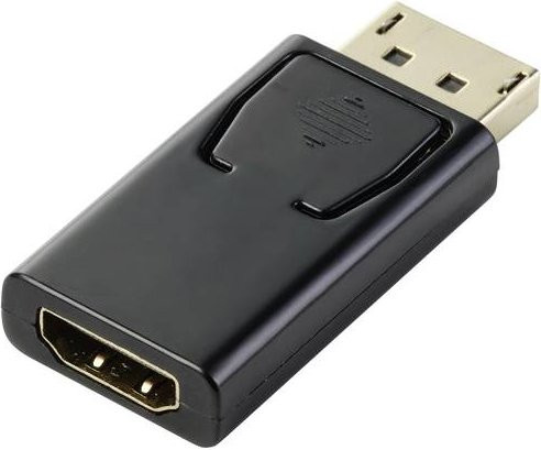 Renkforce RF-5506962 DisplayPort auf HDMI Adapter in Schwarz mit vergoldeten Steckkontakten - Bild 1
