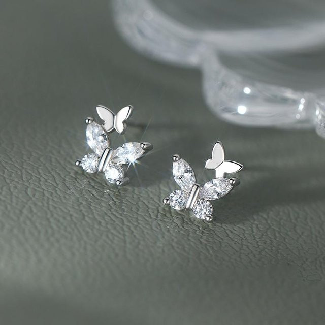 REETI Ohrstecker Schmetterling, 925 Silber, Zirkonia, Damen - Bild 1