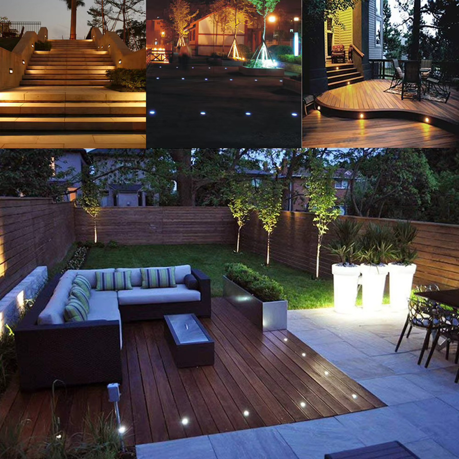 YELEDWAY Mini LED Bodenstrahler IP67 für Garten und Treppen, DC12V, Warmweiß, Silber, Rund - Bild 2