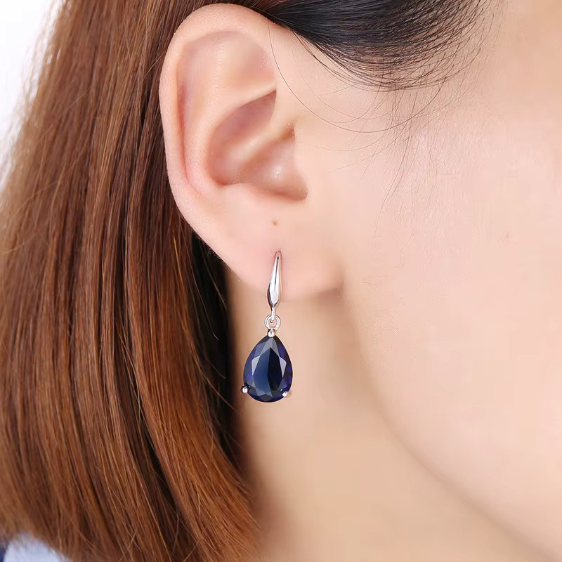 Ohrringe 925 Silber, Blau, Zirkonia, Damen - Bild 2