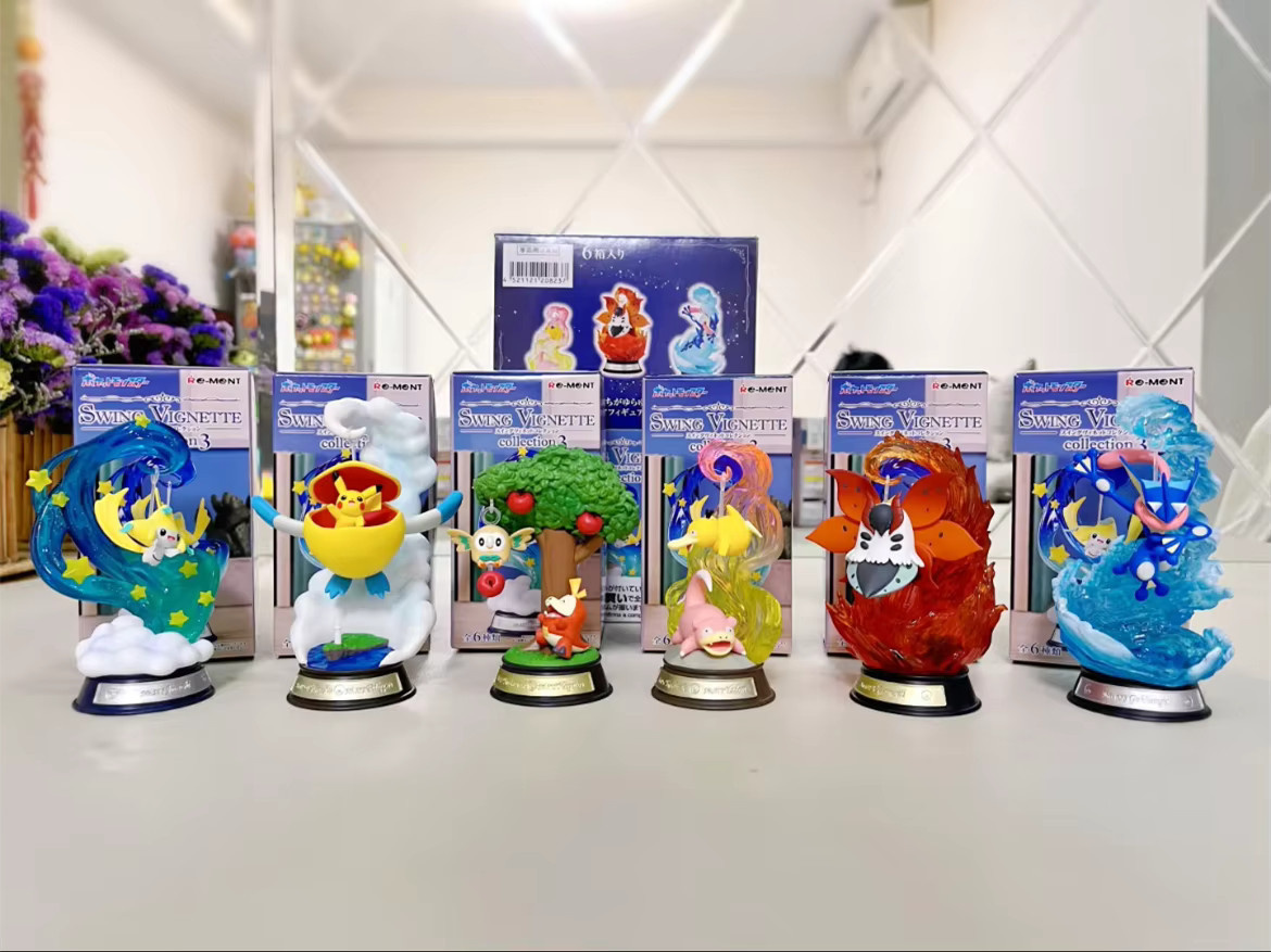 Re-Ment Pokemon Swinging Swing Collection 3 Anime Actionfiguren mit Pikachu, Jirachi und Greninja in Multicolor - Bild 2