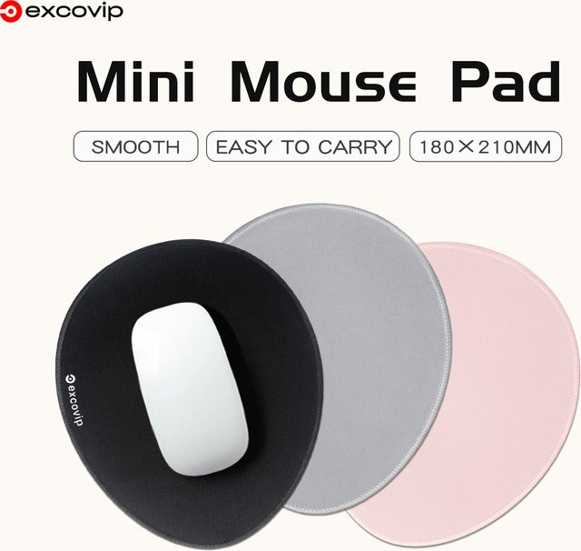 EXCO Mini-Mauspad tragbar mit gestepptem Rand und rutschfester Gummibasis in Pink und Multicolour - Bild 1