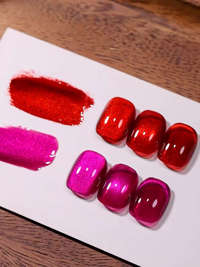 Red Cat Eye Gel Nagellack, Red, Damen - Bild 2