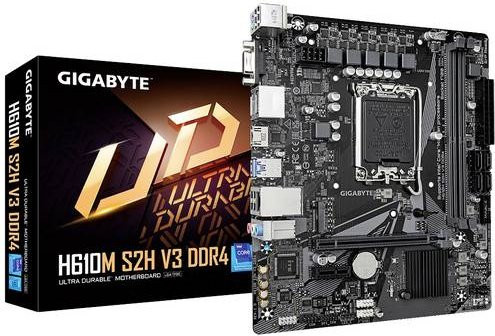Gigabyte GA-H610M S2H Mainboard mit Intel H610 Chipsatz, Sockel LGA 1700, Micro-ATX Formfaktor und DDR4 Unterstützung in Schwarz - Bild 1