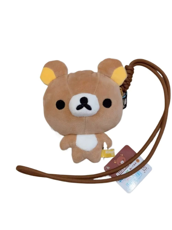 San-X Rilakkuma Big Head Lanyard Plüsch-Geldbörse, Korilakkuma Bär - Bild 5