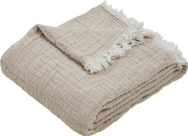 DONE Wohndecke Luma Muslin in Beige mit geometrischem Muster für Erwachsene - Bild 1