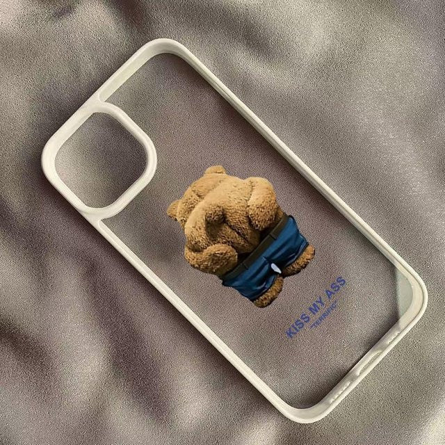 Samsung Galaxy Smartphone Schutzhülle mit Cartoon Teddybär Design, transparente Hülle in Schwarz, passend für Galaxy S25, S24, S23, S22 Ultra und weitere Modelle - Bild 1
