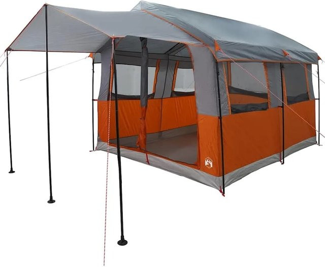 vidaXL Familienzelt Grau und Orange B/T/H: 324 x 255 x 230 cm - Bild 1