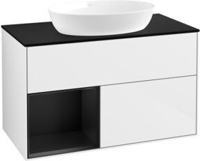 V&B Waschtischunterschrank Finion 100 in Blau und Weiß lackiert, B/T/H: 100 x 50,1 x 50,1 cm - Bild 1