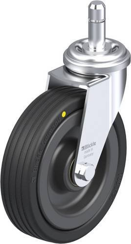 Blickle Lenkrolle LRA-VPA 100K-EL-ES in Schwarz und Grau mit 100 mm Rad-Durchmesser und einer Tragfähigkeit von max. 70 kg - Bild 1