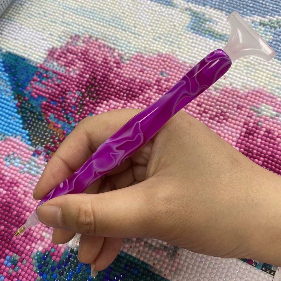 Diamant-Malerei-Stift-Set aus Kunstharz in Blau und Multicolour mit 5 Spitzen für deine Diamant-Kunstwerkzeuge - Bild 3