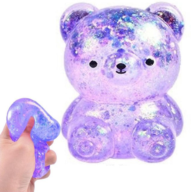 Binchi Outdoor Equipment Klarer Glitzerbär Quetschspielzeug, violett - Bild 1
