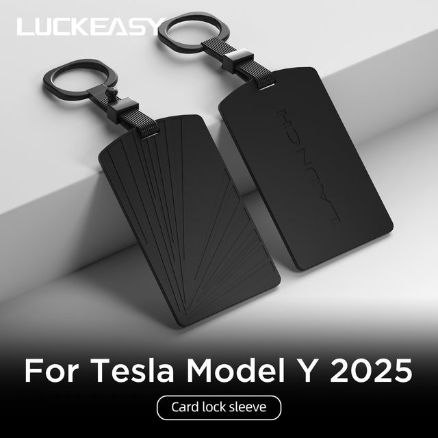 LUCKEASY Silikon Schutzhülle für Tesla Model Y Launch 2025 2026 Autoschlüsselkarte in Schwarz - Bild 1