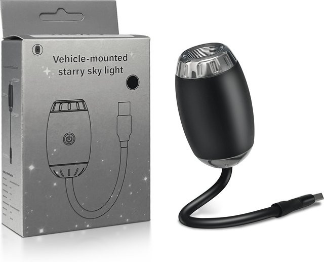 Salange Auto-Ambiente-Projektionslampe mit einstellbarem Fokussierabstand und USB-Anschluss in Schwarz - Bild 1