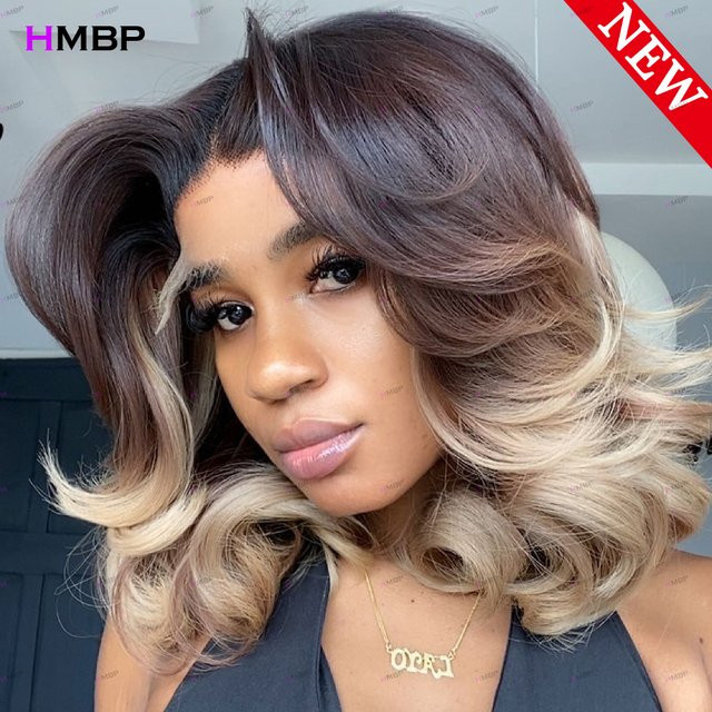 Ombre HD Lace Frontal Perücke, Körperwelle, Echthaar, Damen - Bild 1