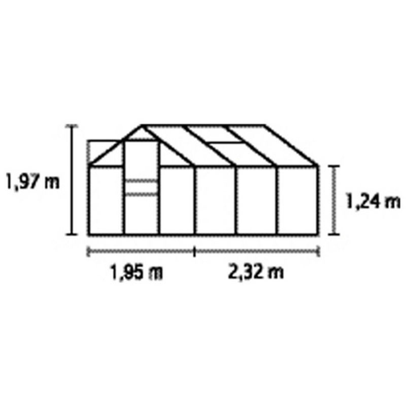 Vitavia Gewächshaus Calypso 4400 in Schwarz mit 4,4 m² und 4 mm HKP-Platten - Bild 5