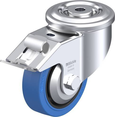 Blickle Lenkrolle LKR-POEV 100KA-FI-SB-FA mit Feststeller, Rad-Durchmesser: 100 mm, Tragfähigkeit: 200 kg, Farbe: Blau/Schwarz - Bild 1