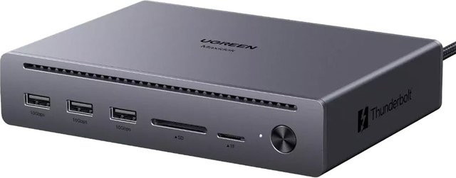 UGREEN Thunderbolt Hub U712, 10in1 Dockingstation mit 8K DisplayPort, USB und Ethernet/LAN, Grau - Bild 1