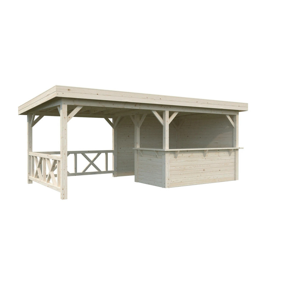 Palmako Pavillon Lenna Set 310 aus Fichtenholz in Braun mit Pultdach, B/H/T: 588 x 245 x 300 cm - Bild 2