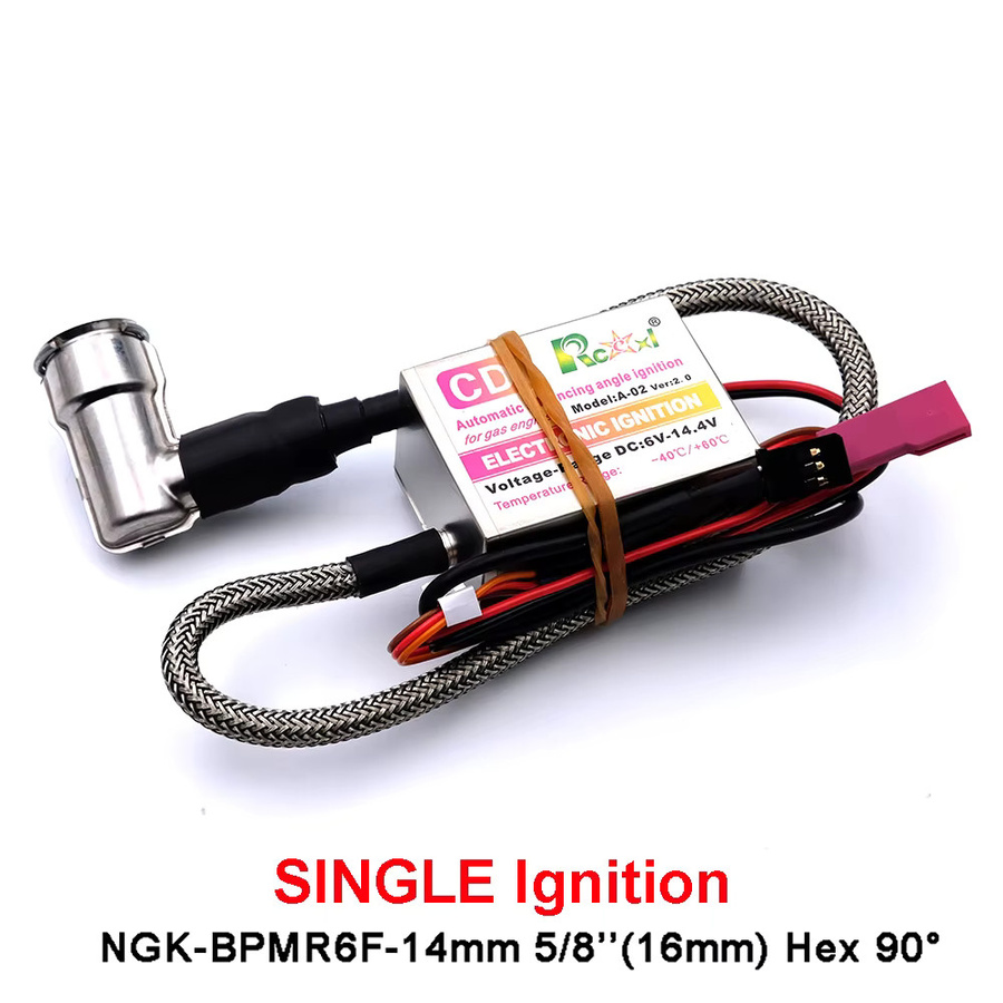 Rcexl Single/ Twin Zündung CDI NGK-BPMR6F-14mm 5/8 ''(16mm) hex 90 Grad für Gas Benzin Motor RC Flugzeug, Zubehör, Metall - Bild 2