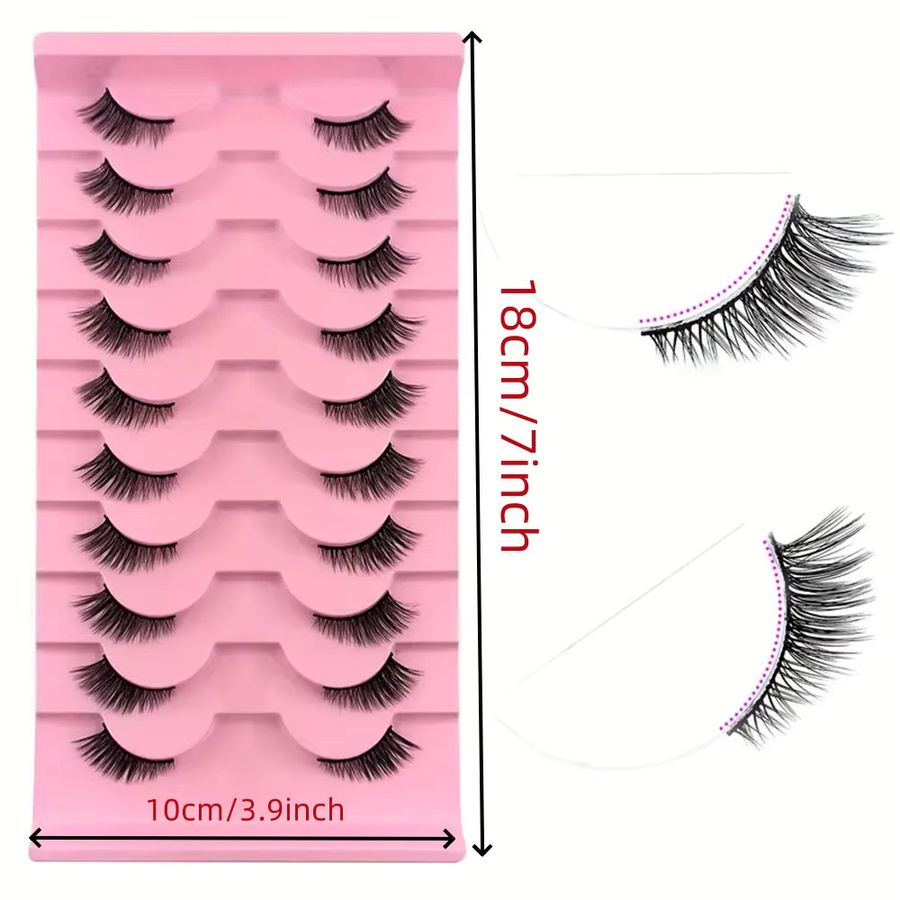 LIMEIKAI Halbe Augenwimpern, Cat-Eye-Wimpern, 10mm, 10/14 Stück - Bild 2