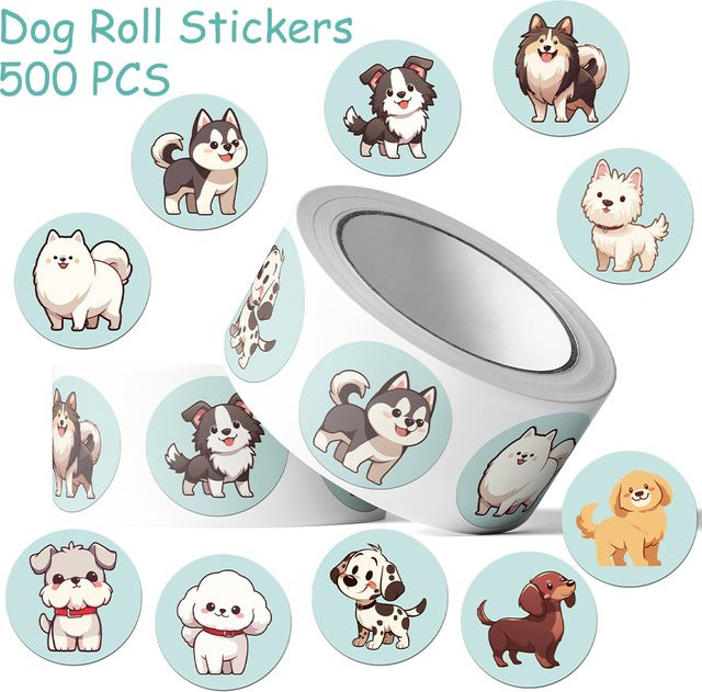 500 Stück Cartoon Hunde-Aufkleber in Multicolour für Laptop, Notizbuch und Skateboard als kreative DIY Graffiti Sticker - Bild 1