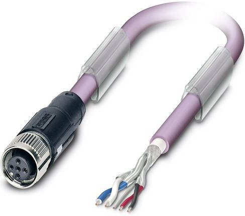 Phoenix Contact 1518229 Sensor-Aktor-Datensteckverbinder M12 Buchse gerade, 5 Pol, 5,00 m Länge, lila - Bild 1