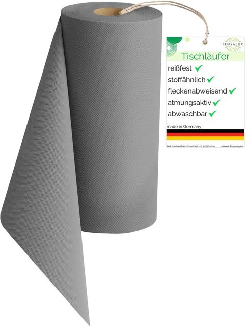 Sensalux Vlies-Tischläufer Grau, wasserabweisend und waschbar, Breite: 30 cm, Länge: 25 m - Bild 1