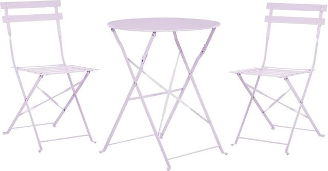 Beliani Bistro Set FIORI aus Metall in Violett, B/T/H: 60 x 60 x 80 cm - Bild 1