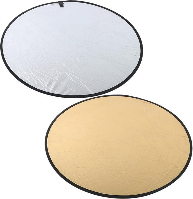 Koogeelife 2 in 1 Fotografie-Reflektor rund, zusammenklappbar, Durchmesser: 110 cm, beige/gold/silber/multicolour - Bild 1