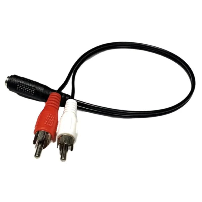 VIKEFON RCA Cinch-Kabel Set in Schwarz und Multicolour mit 1 Cinch-Buchse und 2 Cinch-Steckern - Bild 2