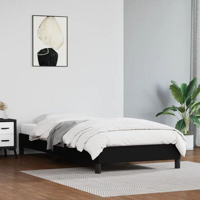 vidaXL Bettgestell gepolstert in Schwarz aus Kunstleder B/L: 90 x 200 cm - Bild 2