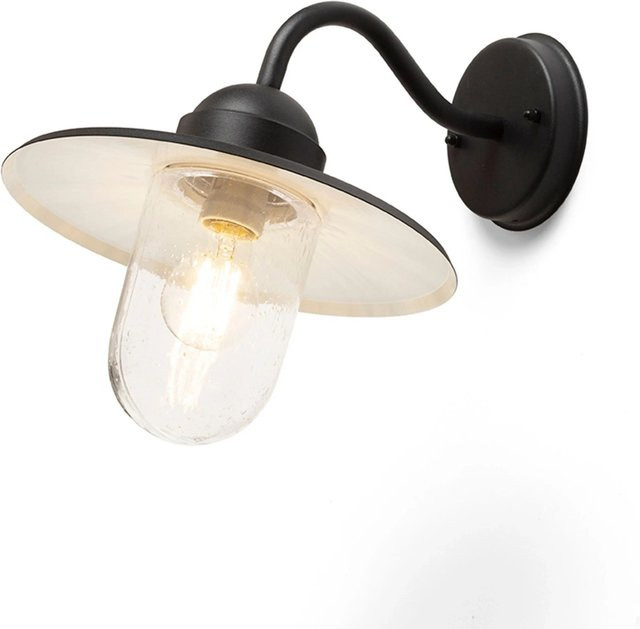 Rendl Außenleuchte Beacon Schwarz mit Strukturglas, 15 W, IP44 - Bild 1