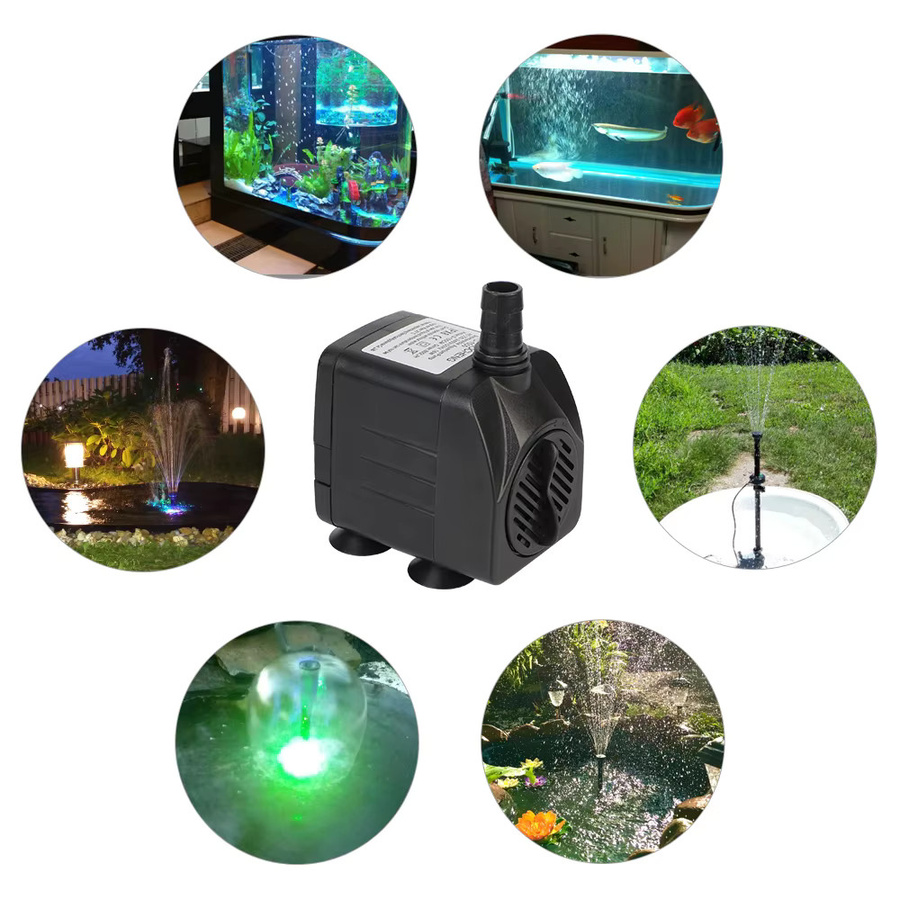 Tauchbrunnen für Wasserpumpen mit 12 RGB LED-Lichtern in Schwarz für Garten, Aquarium und Vogelbadbrunnen - Bild 4