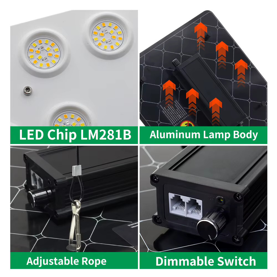 GRAXGROW LED-Wachstumslicht Vollspektrum Dimmbares Panel mit Reflektor für Garten und Bauernhof - Bild 5