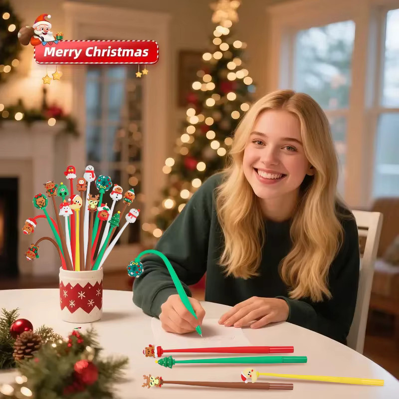 ZQNYCY Cartoon Weihnachts Schaukelstifte für Kinder mit schwarzer Tinte in Mehrfarben - Bild 3