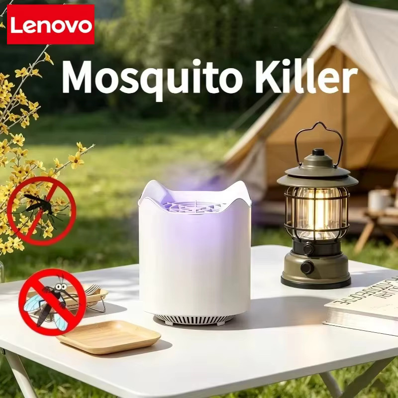 Lenovo Elektrischer Mückenkiller in Weiß mit UV-Licht und USB-Betrieb als geräuscharme Fliegenfalle und Insektenvernichter-Lampe für Zuhause und Camping - Bild 2