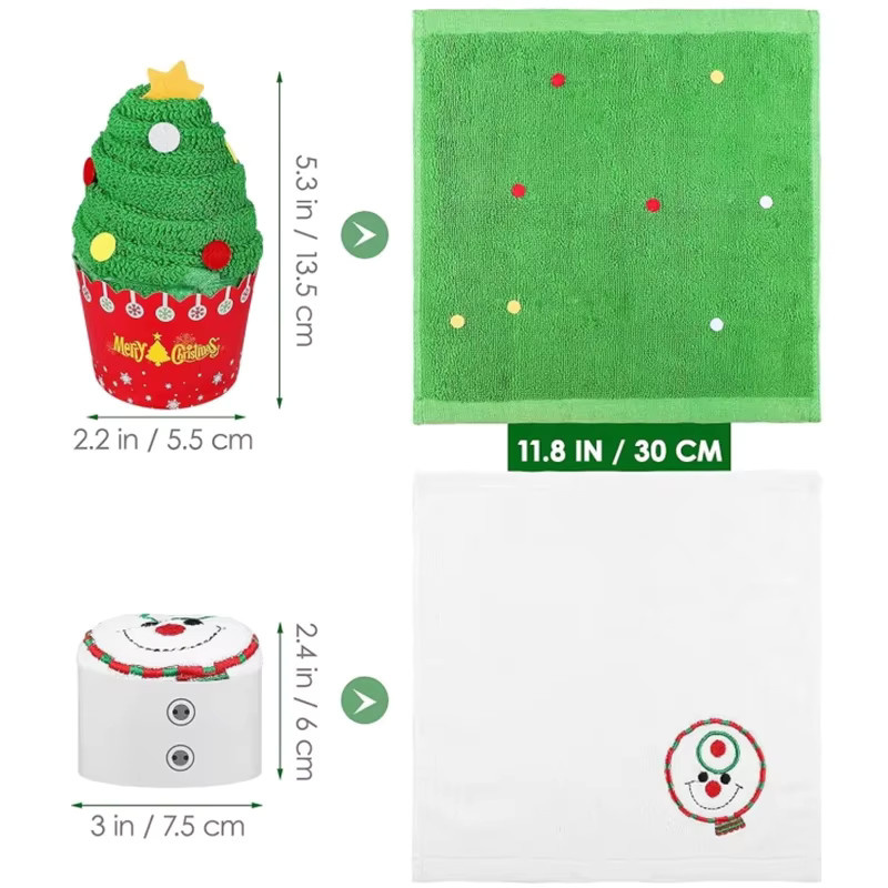 Beeinch Weihnachtliches Mikrofaser-Handtuch in Santa-Kuchen-Form, Saugfähig, Mehrfarbig - Bild 5