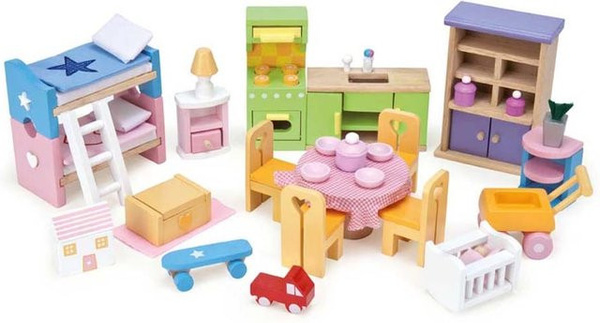 Le Toy Van Puppenhaus Zubehör Starter Möbel Set aus Holz