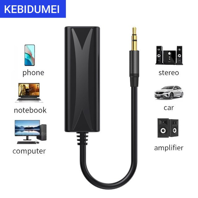kebidumei 3,5-mm-AUX-Audio-Filter zur Eliminierung von Störungen und Erdschleifen-Rauschen, Isolator für Heim-Stereoanlagen und Auto-Audiosysteme, Schwarz - Bild 1