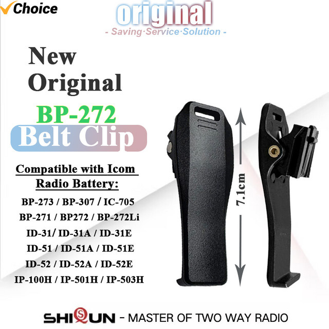 ICOM BP-272 Batteriegürtelclip in Schwarz kompatibel mit ID-31A ID-31E ID-51A IC-705 IP100H IP-501H Radios und MB-127 - Bild 1