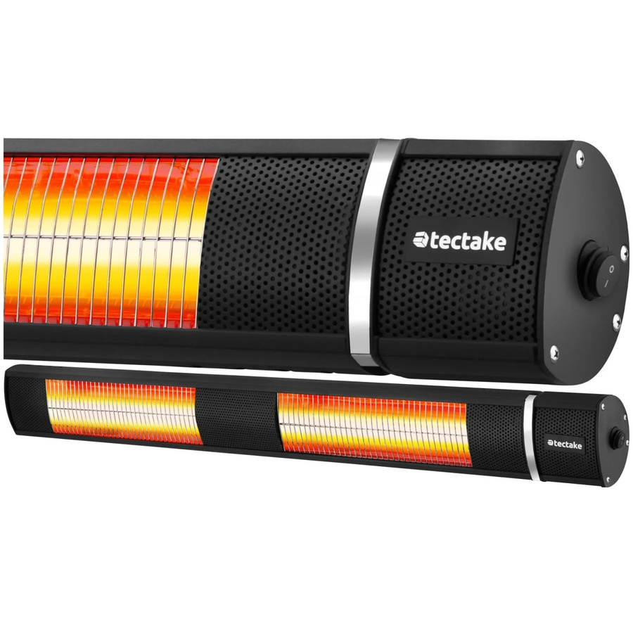tectake Infrarotheizstrahler Solaris Horizon mit 3 Leistungsstufen (1000, 2000 und 3000 W) in Schwarz mit Aluminiumgehäuse, B/H/T: 95 x 11 x 10,5 cm - Bild 3