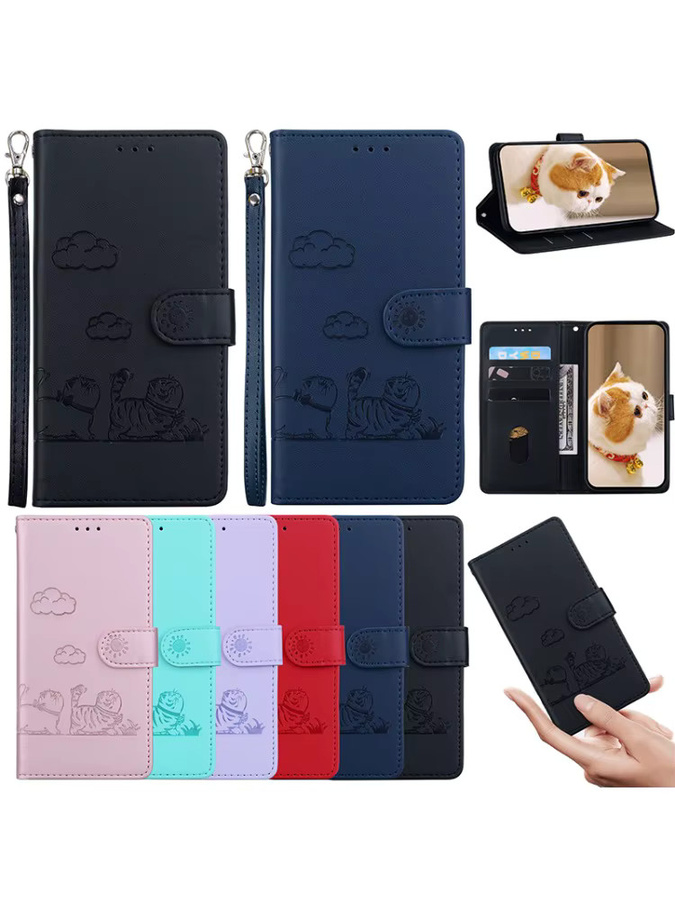 Leder-Magnetetui für Samsung Galaxy M-Serie mit Kartenfach und Brieftaschenfunktion in Rot - Bild 6