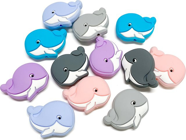 Lcmombay Silikon Perlen, Cartoon Mini Whale, Bunt, Armband Zubehör - Bild 1