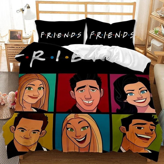 Friends Forever Bettwäsche-Set aus Mikrofaser mit Bettbezug und 2 Kissen, modernes Grafik-Design, B/H: 135 x 200 cm - Bild 1