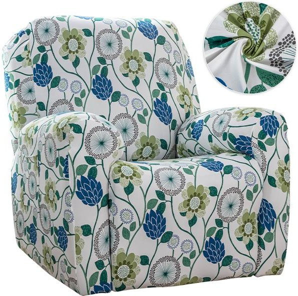 Lellen Stretch-Liegesofabezug mit floralem Muster für 1 Sitz, abnehmbarer Schonbezug für Relax-Sessel in Multicolour - Bild 1
