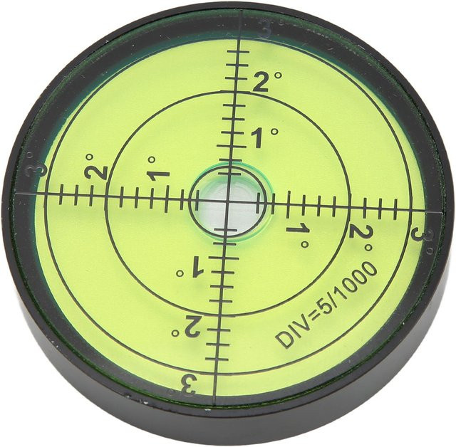 Fishine Hochpräzise Wasserwaage aus Metall mit kreisförmiger Libelle in Gelb, B/H: 60 x 12 mm - Bild 1