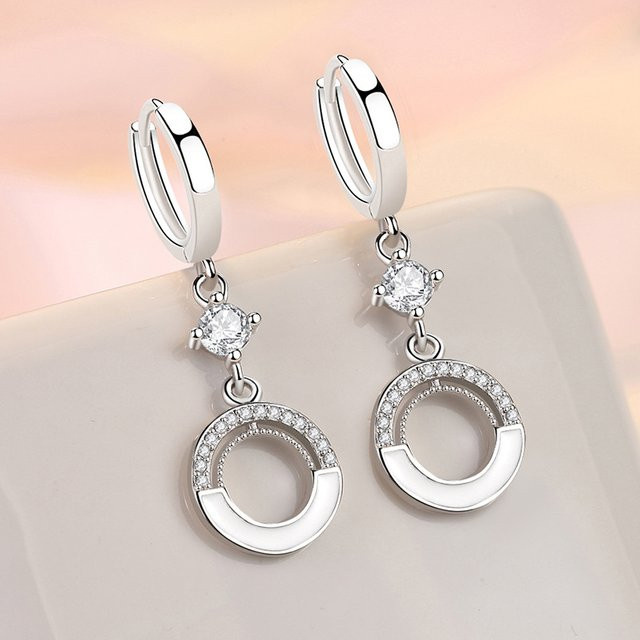 SAY Ohrstecker Moissanit, 925 Silber, vergoldet, 18 Karat Gold, Damen - Bild 1