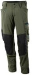 Mascot Arbeitshose mit Knietaschen und Reflexstreifen in Moosgrün mit Cordura-Material - Bild 1