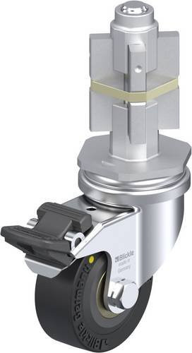 Blickle Lenkrolle mit Feststeller LRA-VPA 50K-FI-EL-E05 in Schwarz und Silber, Rad-Durchmesser: 50 mm, Tragfähigkeit: 30 kg - Bild 1